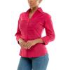 imageZac ampamp Rachel Womens 34 Cuff Sleeve Button Down Top with Ribbed Knit Inserts for a Comfortable FitBright Rose