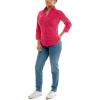 imageZac ampamp Rachel Womens 34 Cuff Sleeve Button Down Top with Ribbed Knit Inserts for a Comfortable FitBright Rose