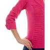 imageZac ampamp Rachel Womens 34 Cuff Sleeve Button Down Top with Ribbed Knit Inserts for a Comfortable FitCabaret