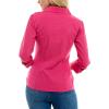 imageZac ampamp Rachel Womens 34 Cuff Sleeve Button Down Top with Ribbed Knit Inserts for a Comfortable FitCabaret