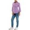 imageZac ampamp Rachel Womens 34 Cuff Sleeve Button Down Top with Ribbed Knit Inserts for a Comfortable FitDiffused Orchid