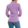 imageZac ampamp Rachel Womens 34 Cuff Sleeve Button Down Top with Ribbed Knit Inserts for a Comfortable FitDiffused Orchid