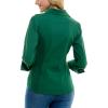 imageZac ampamp Rachel Womens 34 Cuff Sleeve Button Down Top with Ribbed Knit Inserts for a Comfortable FitEvergreen