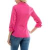 imageZac ampamp Rachel Womens 34 Cuff Sleeve Button Down Top with Ribbed Knit Inserts for a Comfortable FitFuchsia Bloom