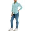 imageZac ampamp Rachel Womens 34 Cuff Sleeve Button Down Top with Ribbed Knit Inserts for a Comfortable FitIsland Paradise