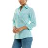 imageZac ampamp Rachel Womens 34 Cuff Sleeve Button Down Top with Ribbed Knit Inserts for a Comfortable FitIsland Paradise