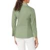 imageZac ampamp Rachel Womens 34 Cuff Sleeve Button Down Top with Ribbed Knit Inserts for a Comfortable FitLily Pad