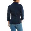 imageZac ampamp Rachel Womens 34 Cuff Sleeve Button Down Top with Ribbed Knit Inserts for a Comfortable FitNavy Blazer