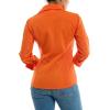 imageZac ampamp Rachel Womens 34 Cuff Sleeve Button Down Top with Ribbed Knit Inserts for a Comfortable FitOrangeade