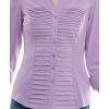 imageZac ampamp Rachel Womens 34 Cuff Sleeve Button Down Top with Ribbed Knit Inserts for a Comfortable FitRhapsody
