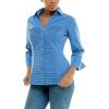 imageZac ampamp Rachel Womens 34 Cuff Sleeve Button Down Top with Ribbed Knit Inserts for a Comfortable FitRiviera