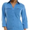 imageZac ampamp Rachel Womens 34 Cuff Sleeve Button Down Top with Ribbed Knit Inserts for a Comfortable FitRiviera