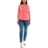 imageZac ampamp Rachel Womens 34 Cuff Sleeve Button Down Top with Ribbed Knit Inserts for a Comfortable FitSugar Coral