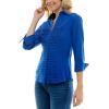 imageZac ampamp Rachel Womens 34 Cuff Sleeve Button Down Top with Ribbed Knit Inserts for a Comfortable FitSurf the Web
