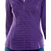 imageZac ampamp Rachel Womens 34 Cuff Sleeve Button Down Top with Ribbed Knit Inserts for a Comfortable FitTillandsia Purple