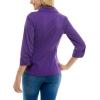 imageZac ampamp Rachel Womens 34 Cuff Sleeve Button Down Top with Ribbed Knit Inserts for a Comfortable FitTillandsia Purple