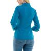 imageZac ampamp Rachel Womens 34 Cuff Sleeve Button Down Top with Ribbed Knit Inserts for a Comfortable FitTurkish Tile