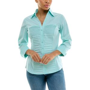 imageZac ampamp Rachel Womens 34 Cuff Sleeve Button Down Top with Ribbed Knit Inserts for a Comfortable FitIsland Paradise