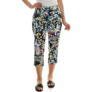 imageZac ampamp Rachel Womens Pullon Slim Leg Crop PantBlack Multi Rose