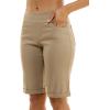 imageZac ampamp Rachel Womens Millenium Bermuda Length Short with Functional Pocket and CuffPebble Stone