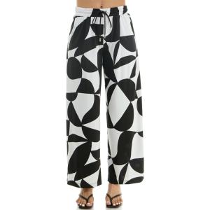 imageZac ampamp Rachel Womens Wide Leg Pull on Dty Knit Pant with Elastic Waist and Self Adjustable Tie BeltBlack BeautyWhite