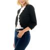 imageZac ampamp Rachel Womens 34 Sleeve Open Faced Shrug with Tiered Scallop DetailsBlack