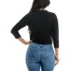 imageZac ampamp Rachel Womens 34 Sleeve Open Faced Shrug with Tiered Scallop DetailsBlackBright White