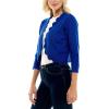 imageZac ampamp Rachel Womens 34 Sleeve Open Faced Shrug with Tiered Scallop DetailsBlue Sapphire
