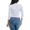 imageZac ampamp Rachel Womens 34 Sleeve Open Faced Shrug with Tiered Scallop DetailsBright WhiteBlack