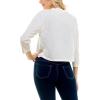 imageZac ampamp Rachel Womens 34 Sleeve Open Faced Shrug with Tiered Scallop DetailsBright Whte