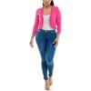 imageZac ampamp Rachel Womens 34 Sleeve Open Faced Shrug with Tiered Scallop DetailsHot Pink