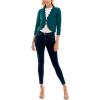 imageZac ampamp Rachel Womens 34 Sleeve Open Faced Shrug with Tiered Scallop DetailsRadiant Teal