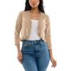 imageZac ampamp Rachel Womens 34 Sleeve Open Faced Shrug with Tiered Scallop DetailsSand
