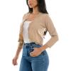 imageZac ampamp Rachel Womens 34 Sleeve Open Faced Shrug with Tiered Scallop DetailsSand