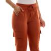 imageZac ampamp Rachel Womens Brushed Dty Cargo Jogger with Functional Pockets and Tie WaistbandArabian Spice