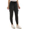 imageZac ampamp Rachel Womens Brushed Dty Cargo Jogger with Functional Pockets and Tie WaistbandBlack