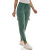 imageZac ampamp Rachel Womens Brushed Dty Cargo Jogger with Functional Pockets and Tie WaistbandDusty Seafoam