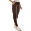 imageZac ampamp Rachel Womens Brushed Dty Cargo Jogger with Functional Pockets and Tie WaistbandEspresso