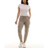 imageZac ampamp Rachel Womens Brushed Dty Cargo Jogger with Functional Pockets and Tie WaistbandMushroom