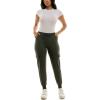 imageZac ampamp Rachel Womens Brushed Dty Cargo Jogger with Functional Pockets and Tie WaistbandOlive