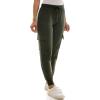 imageZac ampamp Rachel Womens Brushed Dty Cargo Jogger with Functional Pockets and Tie WaistbandOlive