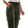 imageZac ampamp Rachel Womens Brushed Dty Cargo Jogger with Functional Pockets and Tie WaistbandOlive