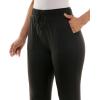 imageZac ampamp Rachel Womens Brushed Dty Jogger with Functional Pockets Elastic  Tie Waist and Rolled Ankle CuffBlack