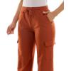 imageZac ampamp Rachel Womens Brushed Dty Wide Leg Jogger with Cargo Pocket DetailArabian Spice
