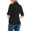 imageZac ampamp Rachel Womens Button Up Shirt with Two Front Pocket Design and Rolled 34 SleeveBlack