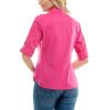 imageZac ampamp Rachel Womens Button Up Shirt with Two Front Pocket Design and Rolled 34 SleeveFuchsia Bloom