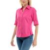 imageZac ampamp Rachel Womens Button Up Shirt with Two Front Pocket Design and Rolled 34 SleeveFuchsia Bloom