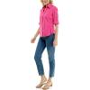 imageZac ampamp Rachel Womens Button Up Shirt with Two Front Pocket Design and Rolled 34 SleeveFuchsia Bloom