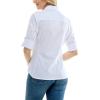 imageZac ampamp Rachel Womens Button Up Shirt with Two Front Pocket Design and Rolled 34 SleeveWhite