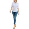 imageZac ampamp Rachel Womens Button Up Shirt with Two Front Pocket Design and Rolled 34 SleeveWhite